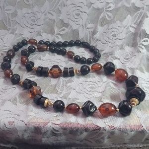 27" black & brown necklace